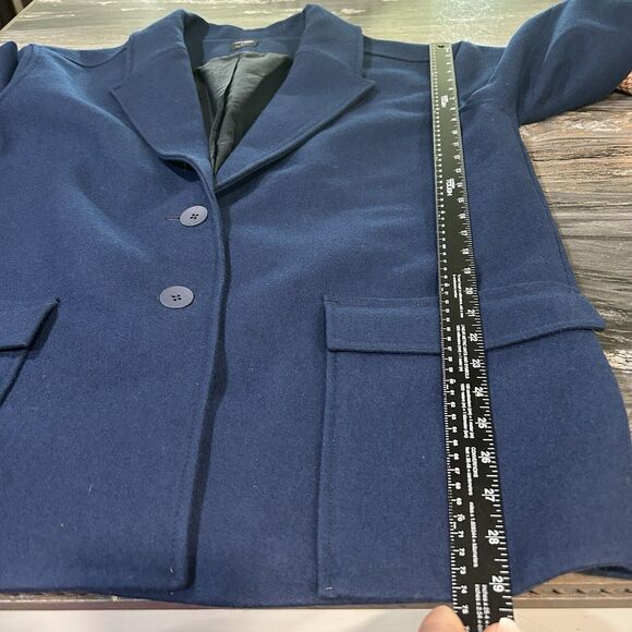 Kate Spade Saturday Womens Wool Blend Coat Large Blue Career Professional Luxury - Picture 10 of 13